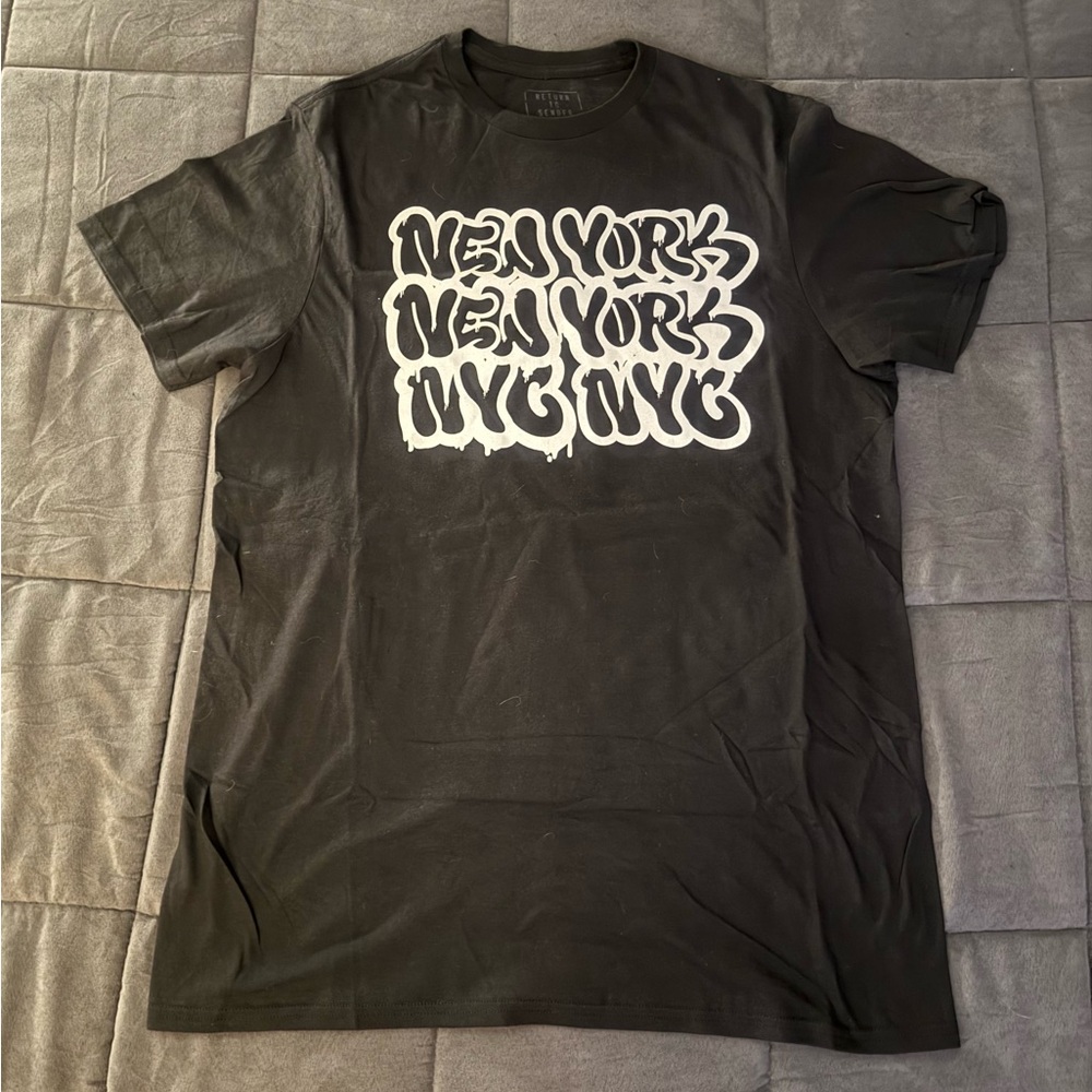 Men’s Black NYC Graphic T-Shirt by Return to Sender Size Medium